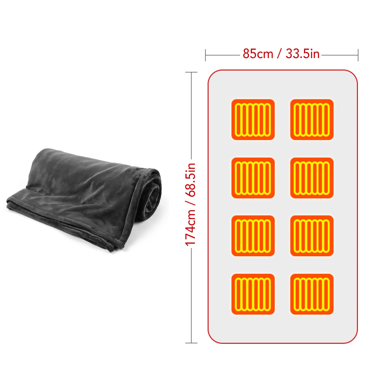 WarmWrap Coral Fleece USB Heated Blanket