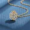 Crystal Heart & Clover Magnetic Necklace – Elegant Transformative Design