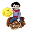 Cowboy Rider Pet Costume: Dog Costume with Doll & Hat - Halloween Day Pet Attire!