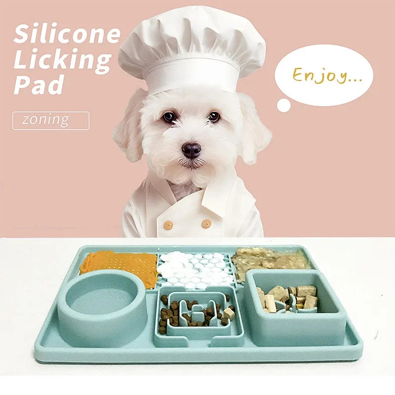 Silicone Dog Lick Mat - Slow Feeder, Bath Distraction, Training Aid, Suction Base, Pet Feeding Supplies