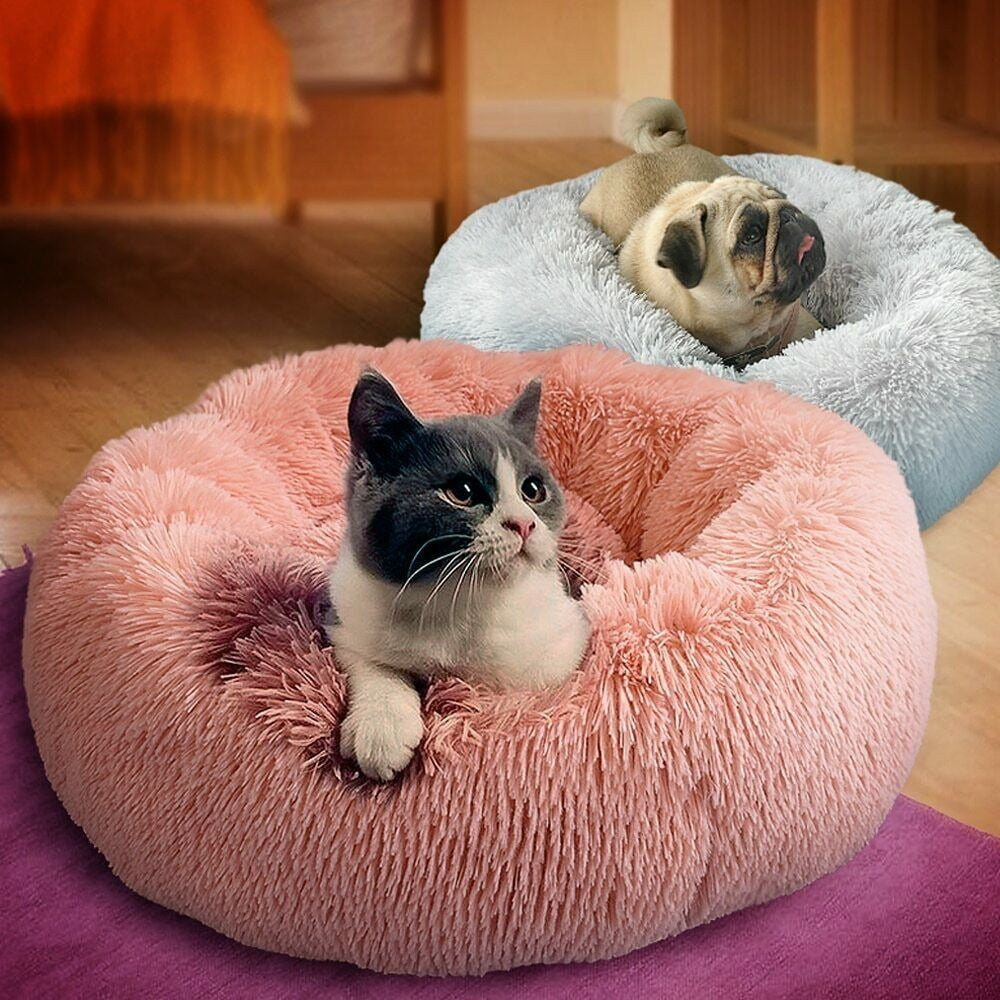 Anti-Anxiety Calming Donut Bed for Dogs and Cats