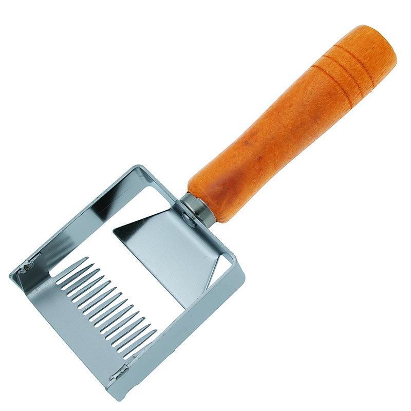 Stainless Steel Honeycomb Scraper with Wooden Handle