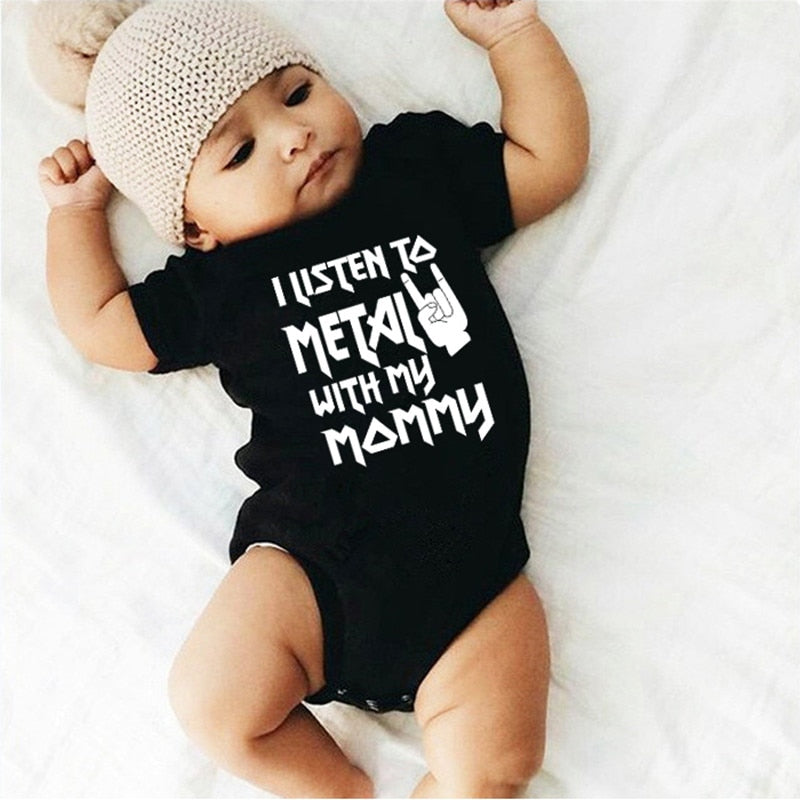 "I Listen to Metal with My Mommy/Daddy" Baby Unisex Body Suit