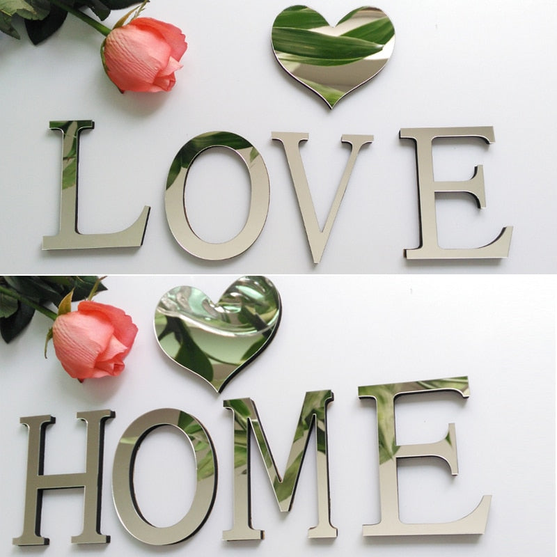 3D Acrylic Alphabet Wall Decoration