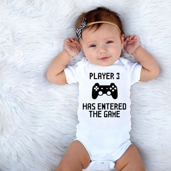 "Player 3 Has Entered The Game" Baby Unisex Body Suit