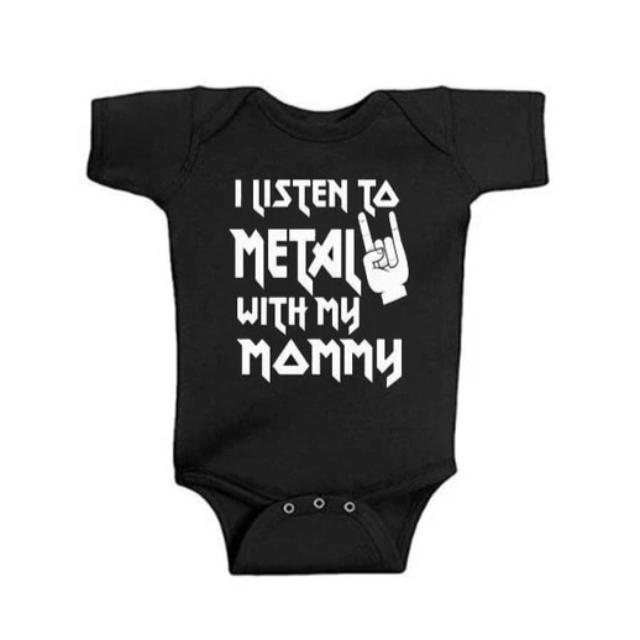 "I Listen to Metal with My Mommy/Daddy" Baby Unisex Body Suit