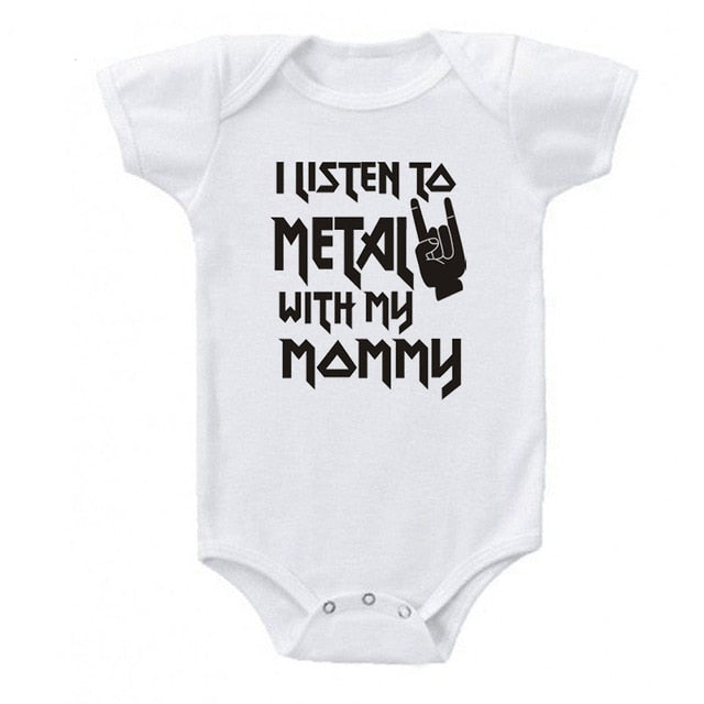 "I Listen to Metal with My Mommy/Daddy" Baby Unisex Body Suit