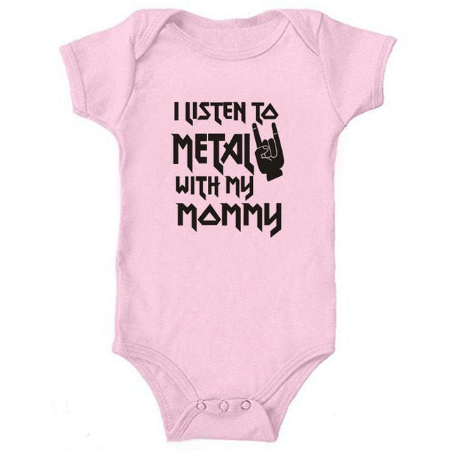 "I Listen to Metal with My Mommy/Daddy" Baby Unisex Body Suit