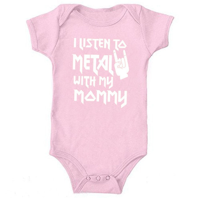 "I Listen to Metal with My Mommy/Daddy" Baby Unisex Body Suit