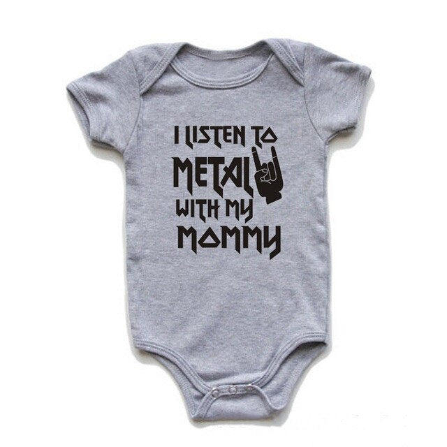 "I Listen to Metal with My Mommy/Daddy" Baby Unisex Body Suit