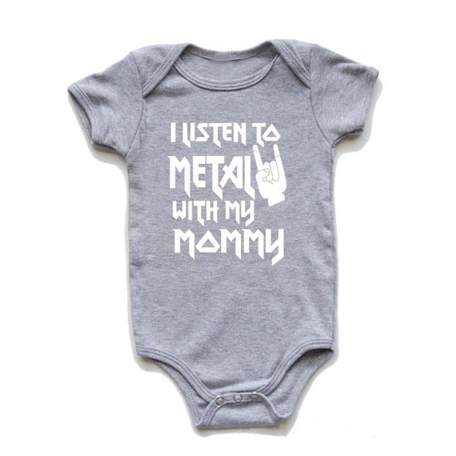 "I Listen to Metal with My Mommy/Daddy" Baby Unisex Body Suit