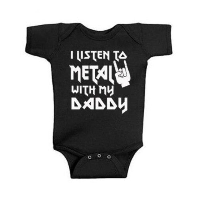 "I Listen to Metal with My Mommy/Daddy" Baby Unisex Body Suit