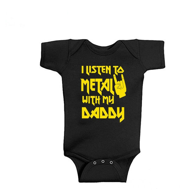 "I Listen to Metal with My Mommy/Daddy" Baby Unisex Body Suit