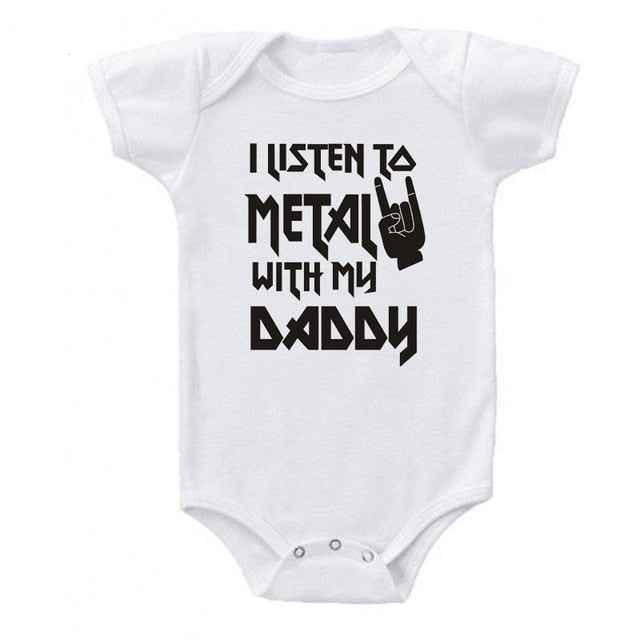 "I Listen to Metal with My Mommy/Daddy" Baby Unisex Body Suit