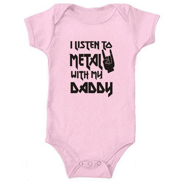 "I Listen to Metal with My Mommy/Daddy" Baby Unisex Body Suit