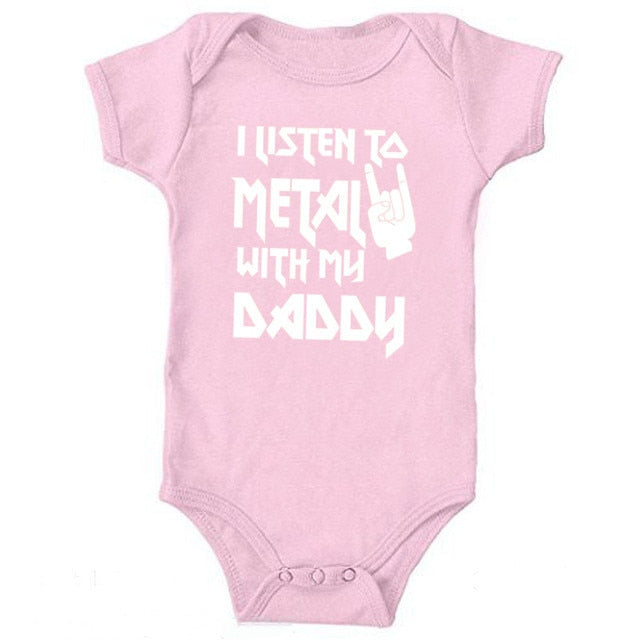 "I Listen to Metal with My Mommy/Daddy" Baby Unisex Body Suit