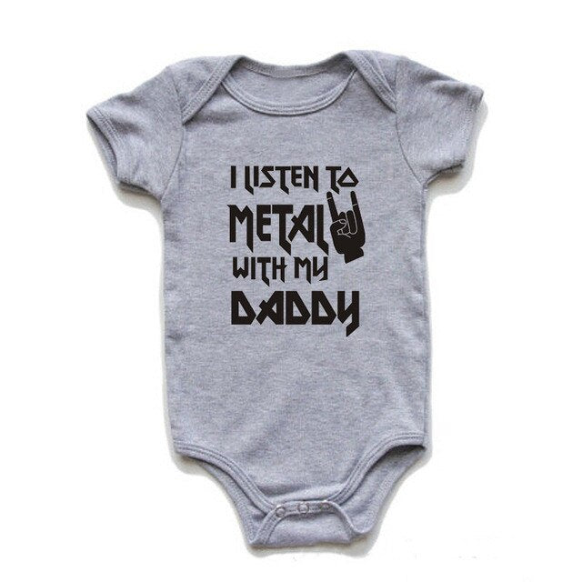 "I Listen to Metal with My Mommy/Daddy" Baby Unisex Body Suit