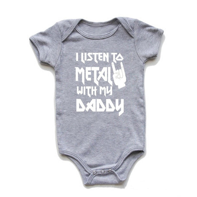 "I Listen to Metal with My Mommy/Daddy" Baby Unisex Body Suit